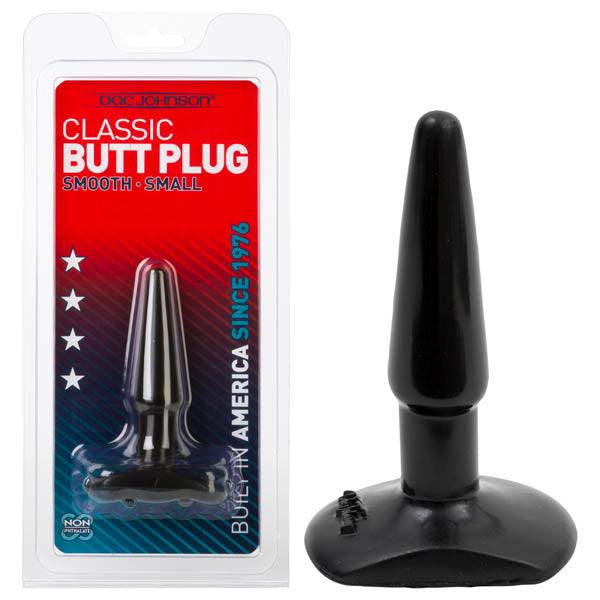 Classic Butt Plug - Black 11.5 cm (4.5'') Small Smooth Butt Plug - 0244-04-CD