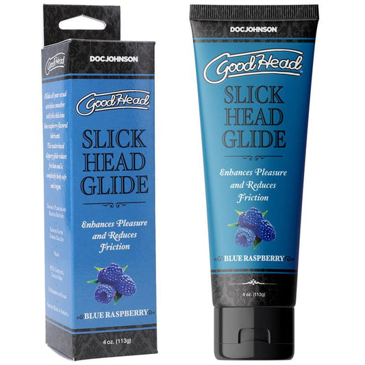 GoodHead Slick Head Glide - Blue Raspberry - Blue Raspberry Flavoured Lubricant - 120 ml Tube - 1361-06-BX