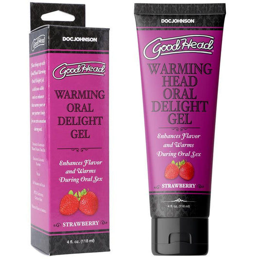 GoodHead Warming Head Oral Delight Gel - Strawberry - Strawberry Flavoured Oral Gel - 120 ml Tube - 1361-13-BX