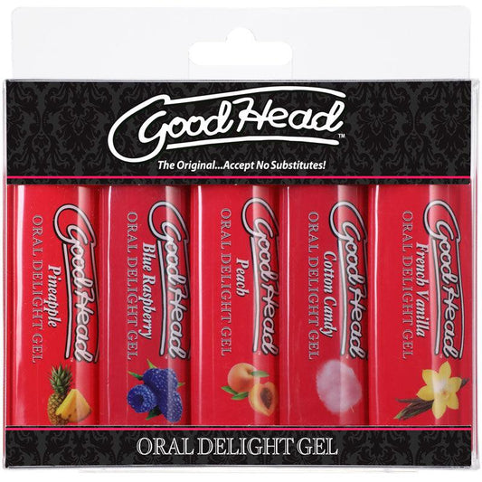 GoodHead Oral Delight Gel - 5 Pack - Flavoured Oral Gels - Set of 5 x 30ml Bottles - 1361-70-BX