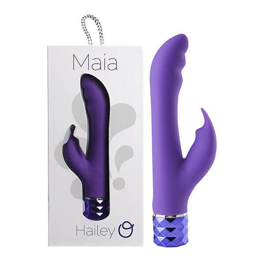 Maia Hailey - Purple 15.2 cm USB Rechargeable Rabbit Vibrator - 16-07-L2