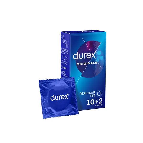 Durex Originals Regular Fit Condoms - Regular Fit Latex Condoms - 10 Pack + 2 Free - 3213341