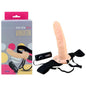 Realistic Hollow Strap-On Vibrator - Flesh 20.3 cm (8'') Hollow Vibrating Strap-On - 3223-01V-FL/BLK-BX