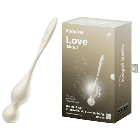 Satisfyer Love Birds 1 - White - White USB Rechargeable Pelvic Floor Trainer with App Control - 4002910