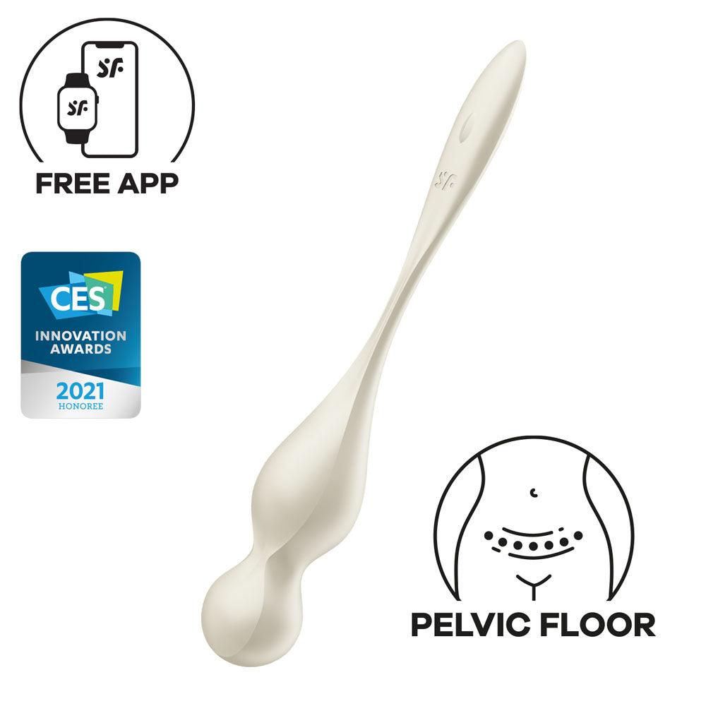 Satisfyer Love Birds 1 - White - White USB Rechargeable Pelvic Floor Trainer with App Control - 4002910