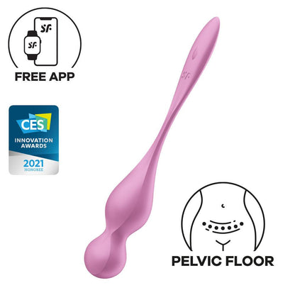 Satisfyer Love Birds 1 - Pink - Pink USB Rechargeable Pelvic Floor Trainer with App Control - 4002927