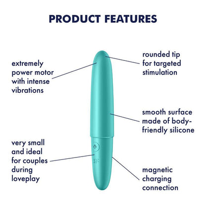 Satisfyer Ultra Power Bullet 6 - Turquoise USB Rechargeable Bullet - 4007687