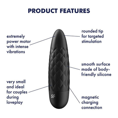 Satisfyer Ultra Power Bullet 5 - Black USB Rechargeable Bullet - 4007779