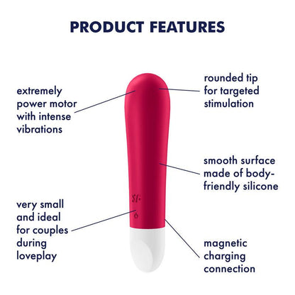 Satisfyer Ultra Power Bullet 1 - Red USB Rechargeable Bullet - 4009582