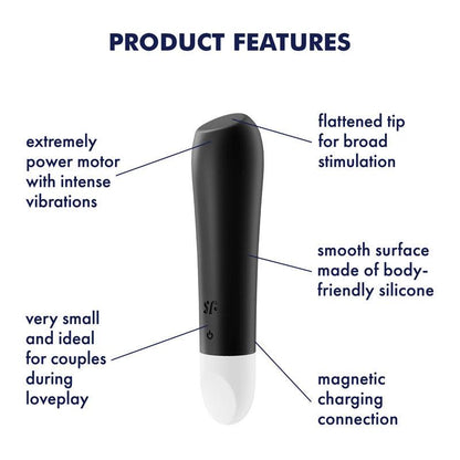 Satisfyer Ultra Power Bullet 2 - Black USB Rechargeable Bullet - 4009599