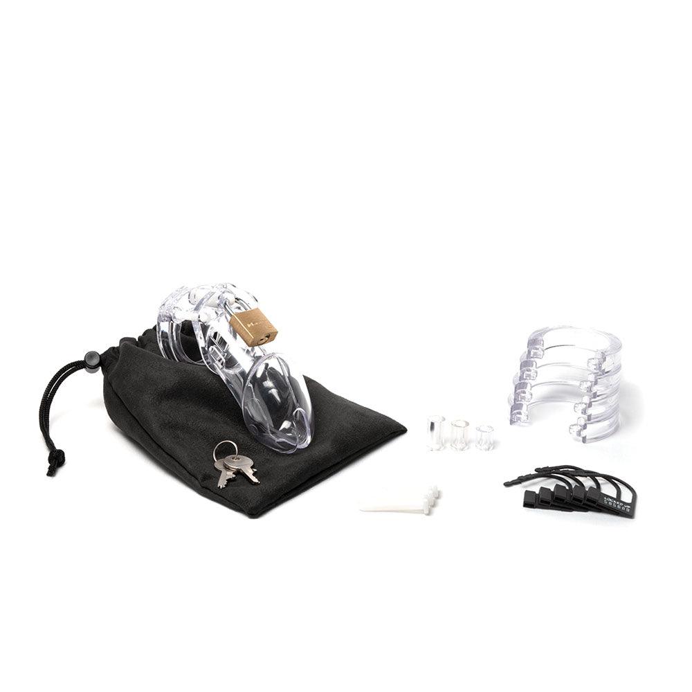 CB-6000 Chastity Cock Cage Kit - Clear - Clear 3.25 Inch Cock Cage Kit - 6000CLR