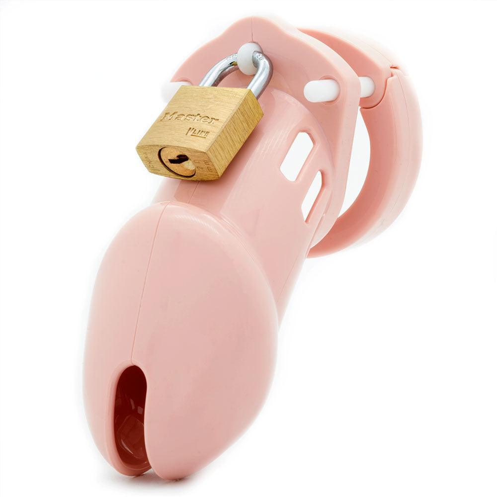 CB-6000 Chastity Cock Cage Kit - Pink - Pink 3.25 Inch Cock Cage Kit - 6000PNK