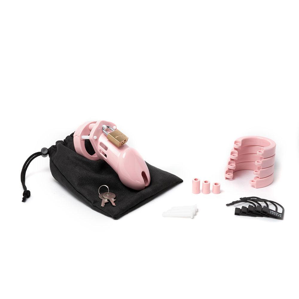 CB-6000 Chastity Cock Cage Kit - Pink - Pink 3.25 Inch Cock Cage Kit - 6000PNK