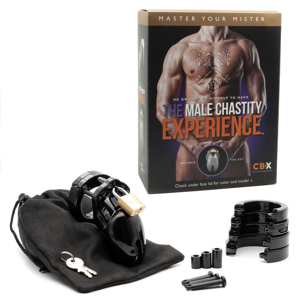 CB-6000S Chastity Cock Cage Kit - Black - Black 2.5 Inch Cock Cage Kit - 6000SBLK