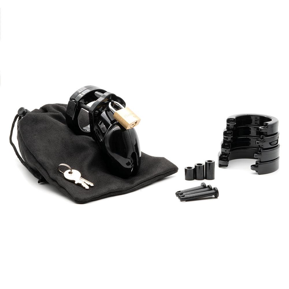 CB-6000S Chastity Cock Cage Kit - Black - Black 2.5 Inch Cock Cage Kit - 6000SBLK