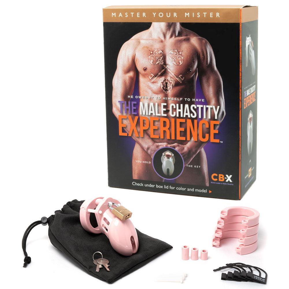 CB-6000S Chastity Cock Cage Kit - Pink - Pink 2.5 Inch Cock Cage Kit - 6000SPNK