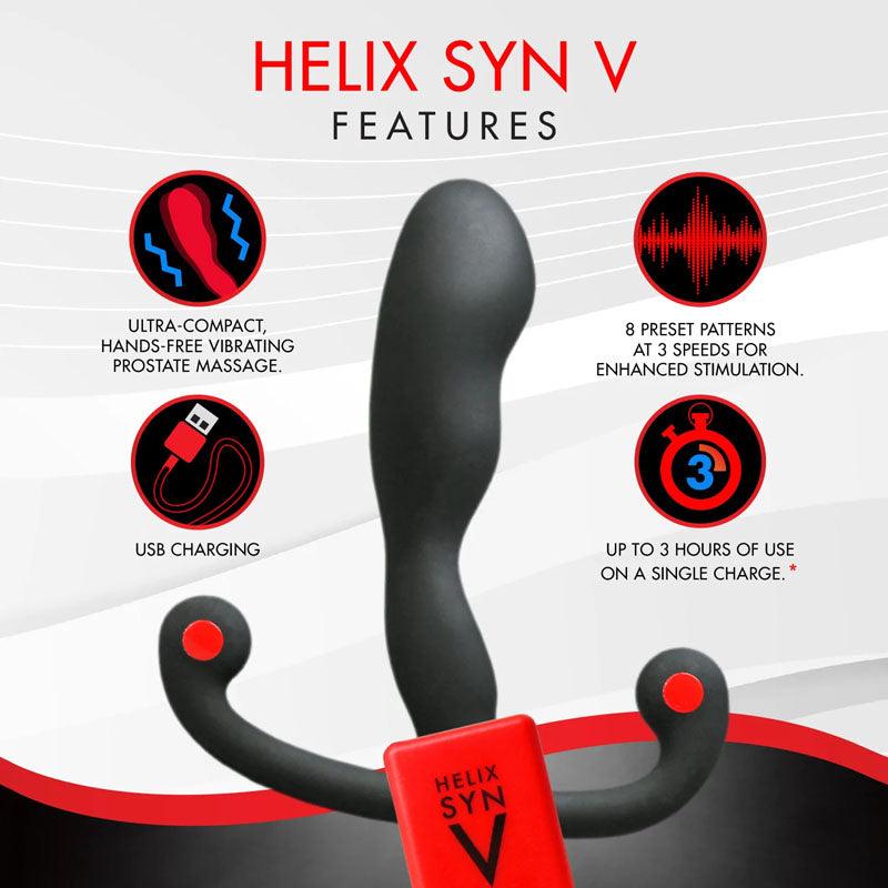 Aneros Helix Syn V - Black USB Rechargeable Vibrating Prostate Massager - 860003886762