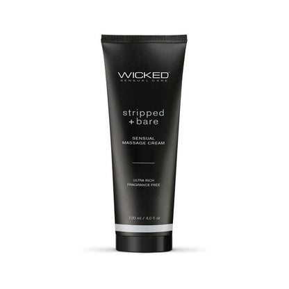 Wicked STRIPPED + BARE Sensual Massage Cream - Unscented Massage Cream - 120 ml Tube - 90944