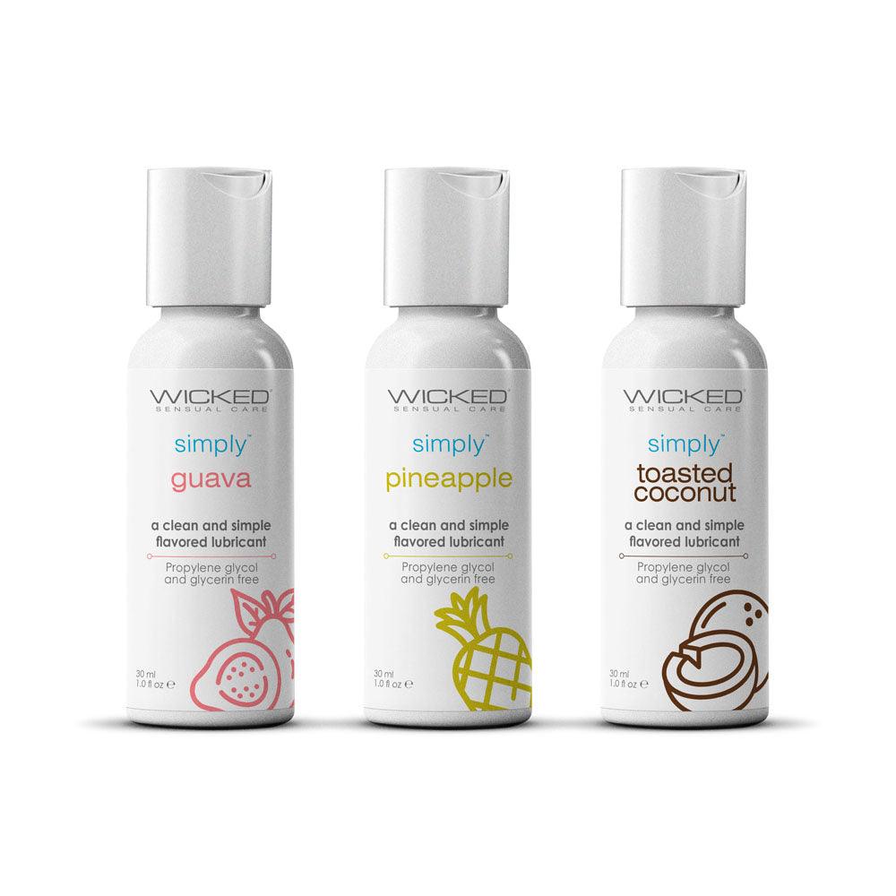 Wicked Simply Tropical Trio - Flavoured Water Based Lubricants - Set of 3 x 30 ml Bottles - 91190