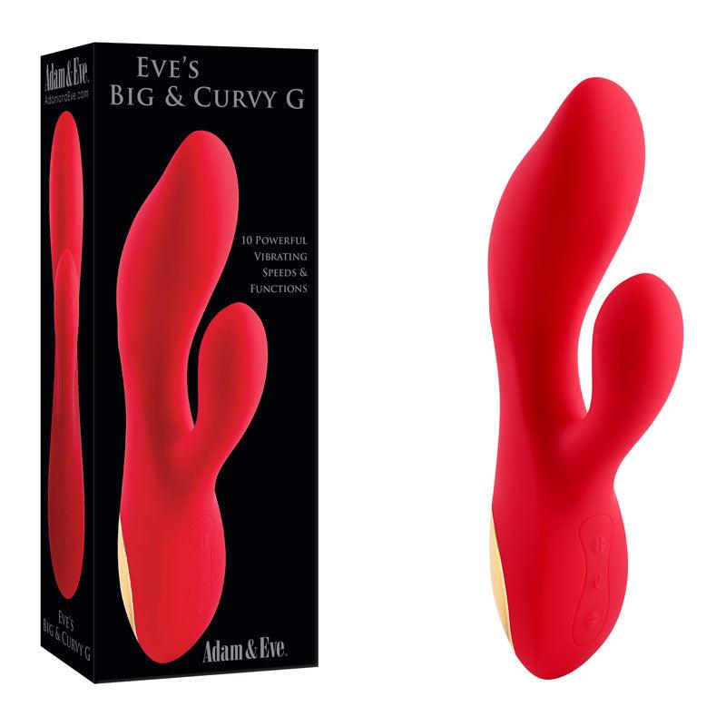 Adam & Eve EVE'S BIG AND CURVY G - Red 19.8 cm USB Rechargeable Rabbit Vibrator - AE-BL-1300-2