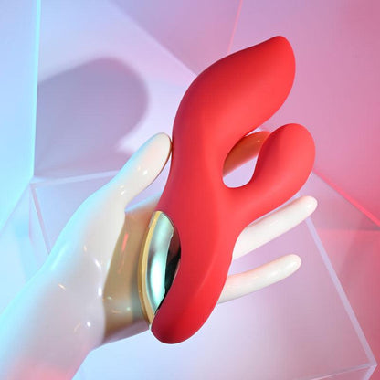 Adam & Eve EVE'S BIG AND CURVY G - Red 19.8 cm USB Rechargeable Rabbit Vibrator - AE-BL-1300-2