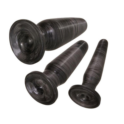 Adam & Eve ANAL ROCKETS TRAINER SET - Black Butt Plugs - Set of 3 Sizes - AE-WF-8799-2