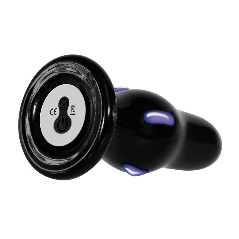 Adam & Eve REAR ROCKER - Black Glass 9.8 cm USB Rechargeable Vibrating Butt Plug - AE-WF-9277-2