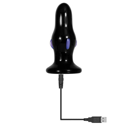 Adam & Eve REAR ROCKER - Black Glass 9.8 cm USB Rechargeable Vibrating Butt Plug - AE-WF-9277-2