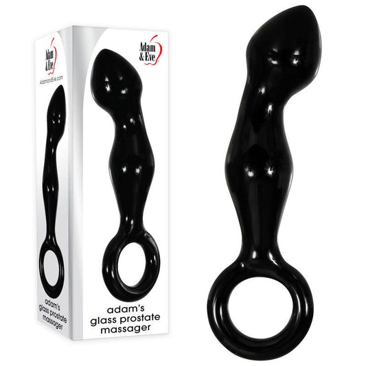 Adam & Eve ADAMS GLASS PROSTATE MASSAGER - Black Glass 16.6 cm Prostate Massager - AE-WF-9307-2