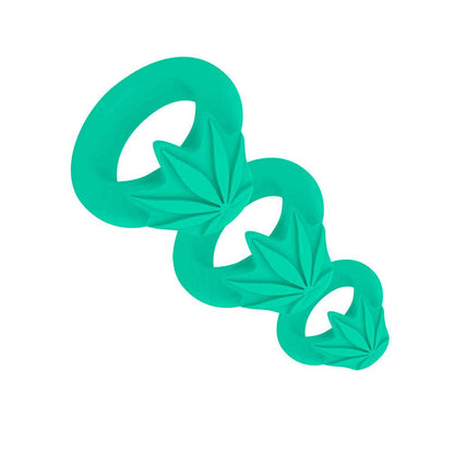 Maia HAZEY - Green Pot Leaf Cock Rings - Set of 3 - AF-008