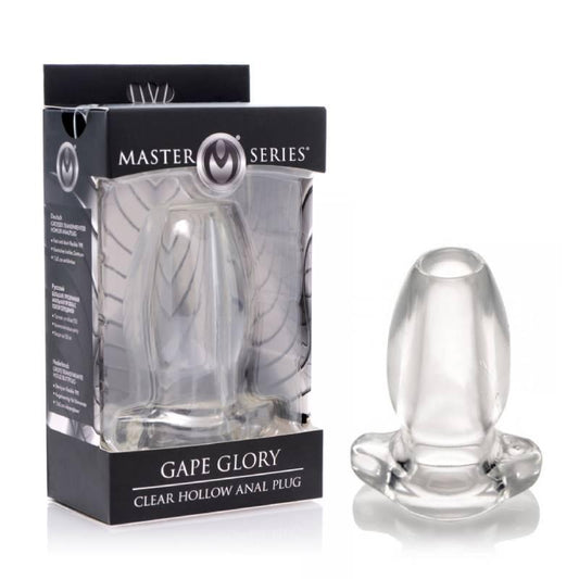 Master Series Gape Glory - Clear Large Hollow Anal Plug - AF816-LARGE