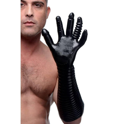 Master Series Pleasure Fister - Black Textured Fisting Glove - AF897