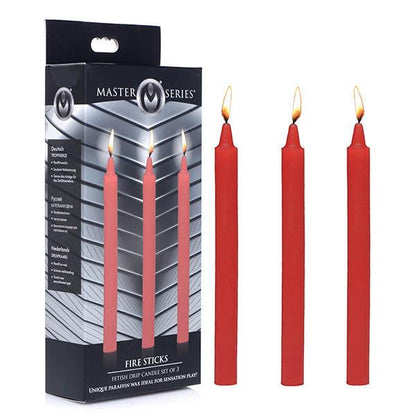 Master Series Fetish Drip Candles - Red - 3 Pack - AG364-RED