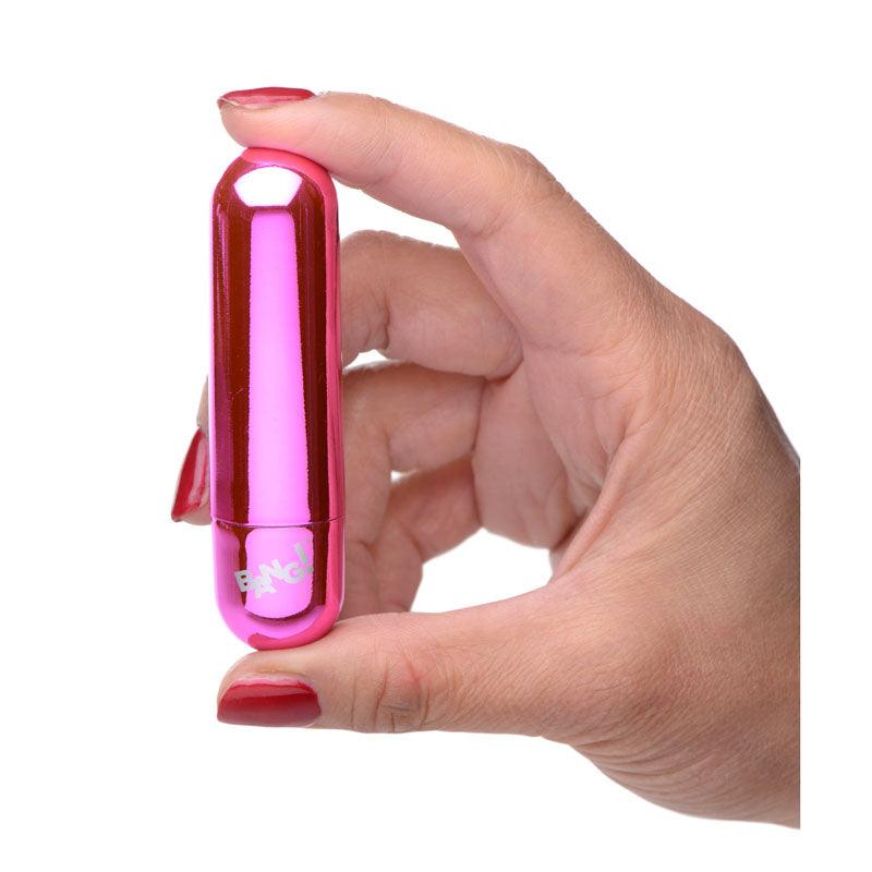 Bang! 10X Vibrating Metallic Bullet - Pink USB Rechargeable Bullet - AG656-PINK