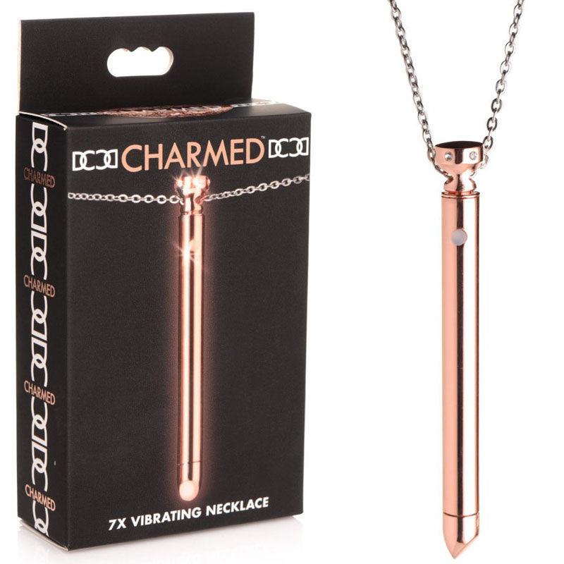 Charmed 7X Vibrating Necklace - Rose Gold 11 cm USB Rechargeable Vibrating Necklace - AG894-ROSE