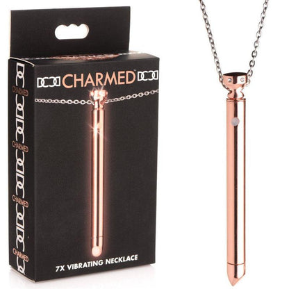 Charmed 7X Vibrating Necklace - Rose Gold 11 cm USB Rechargeable Vibrating Necklace - AG894-ROSE