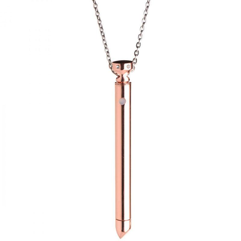 Charmed 7X Vibrating Necklace - Rose Gold 11 cm USB Rechargeable Vibrating Necklace - AG894-ROSE