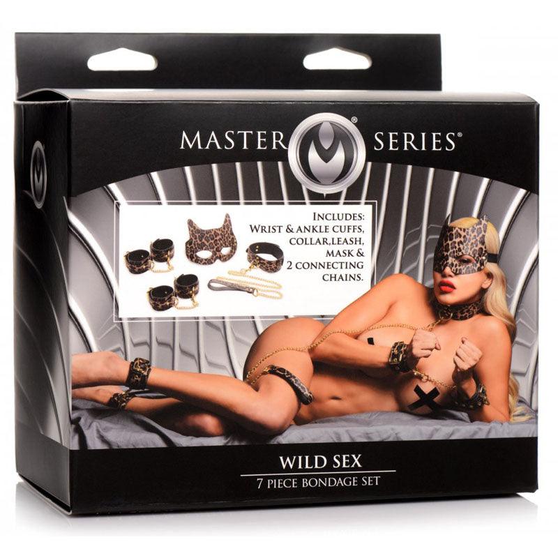 Master Series Wild Sex - Leopard Coloured 7 Piece Bondage Set - AG956