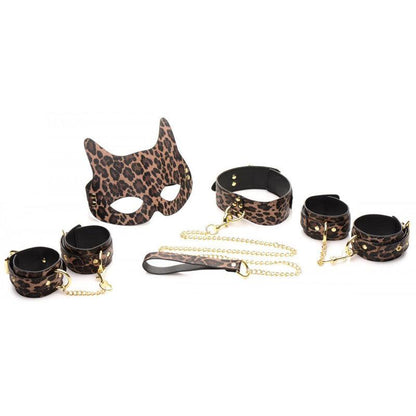 Master Series Wild Sex - Leopard Coloured 7 Piece Bondage Set - AG956