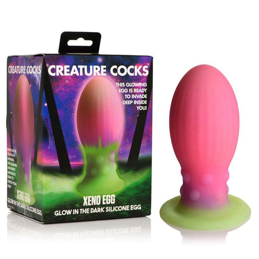 Creature Cocks Xeno Egg - Glow in Dark Pink 13.3 cm Large Fantasy Plug - AH067-LARGE