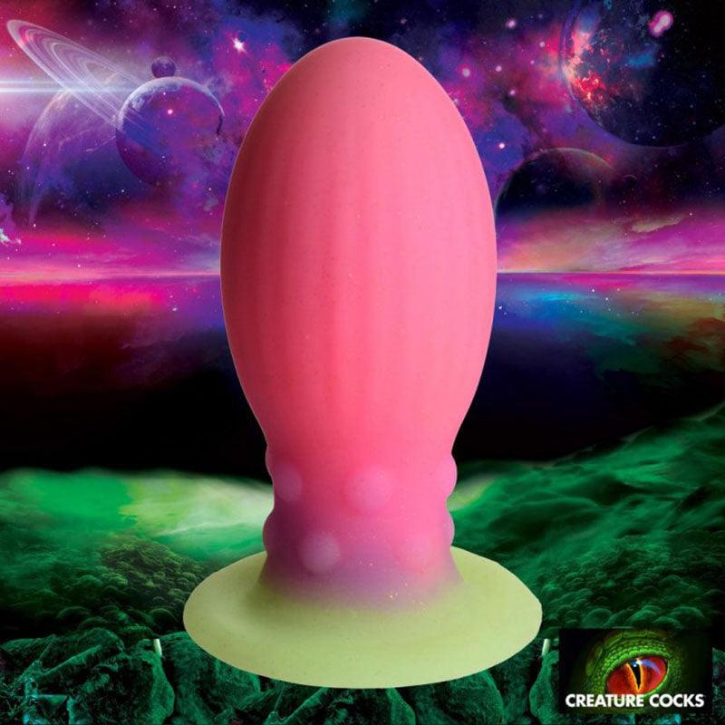 Creature Cocks Xeno Egg - Glow in Dark Pink 13.3 cm Large Fantasy Plug - AH067-LARGE