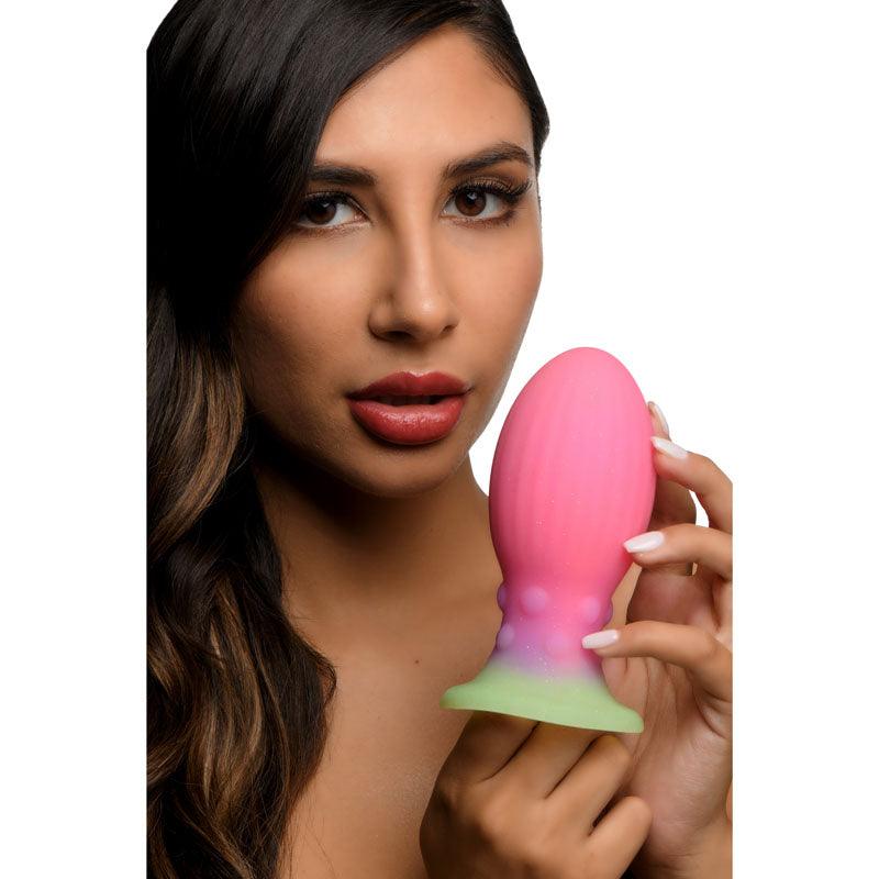 Creature Cocks Xeno Egg - Glow in Dark Pink 13.3 cm Large Fantasy Plug - AH067-LARGE