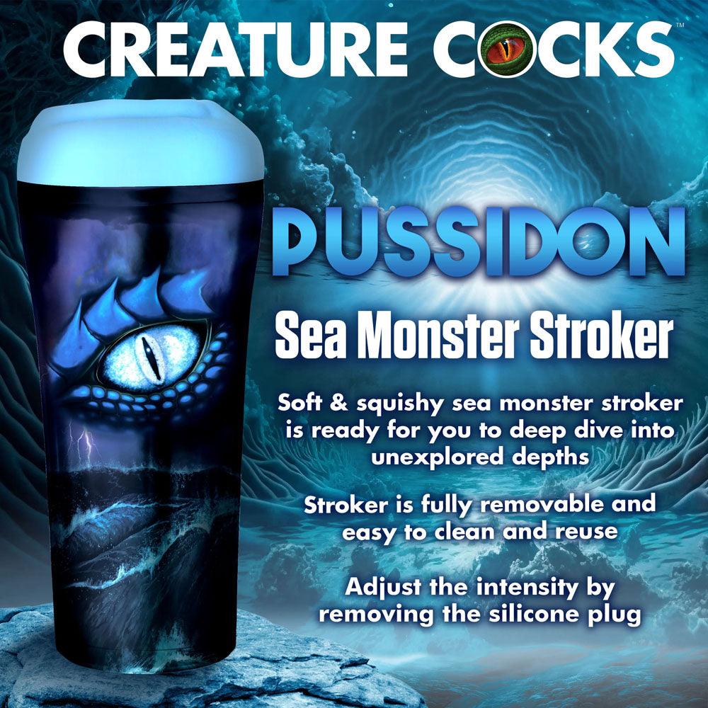 Creature Cocks Pussidon Sea Monster Stroker - Blue Fantasy Stroker - AH244