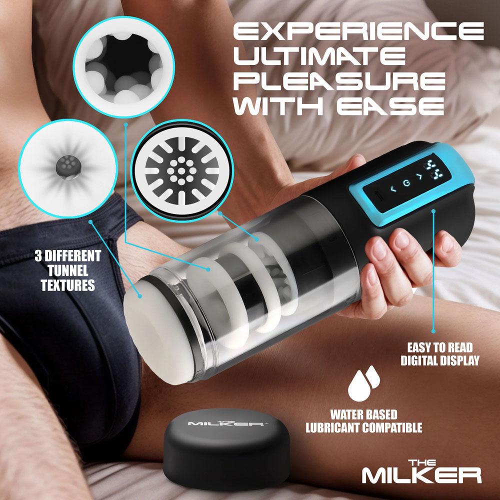 LoveBotz The Milker Roto-Stroke - USB Rechargeable Thrusting & Rotating Male Masturbator - AH533