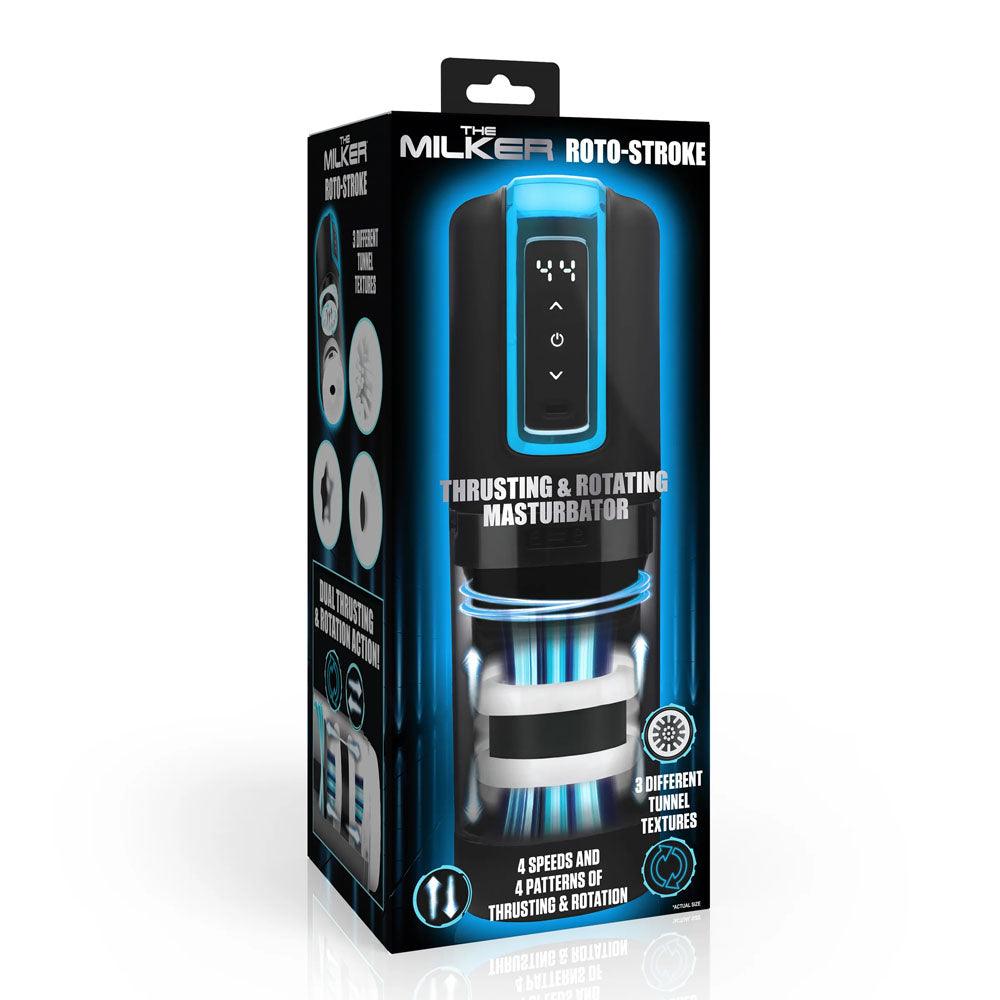 LoveBotz The Milker Roto-Stroke - USB Rechargeable Thrusting & Rotating Male Masturbator - AH533