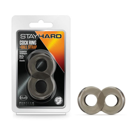 Stay Hard Cock Ring and Ball Strap - Black Cock & Ball Ring - BL-00465