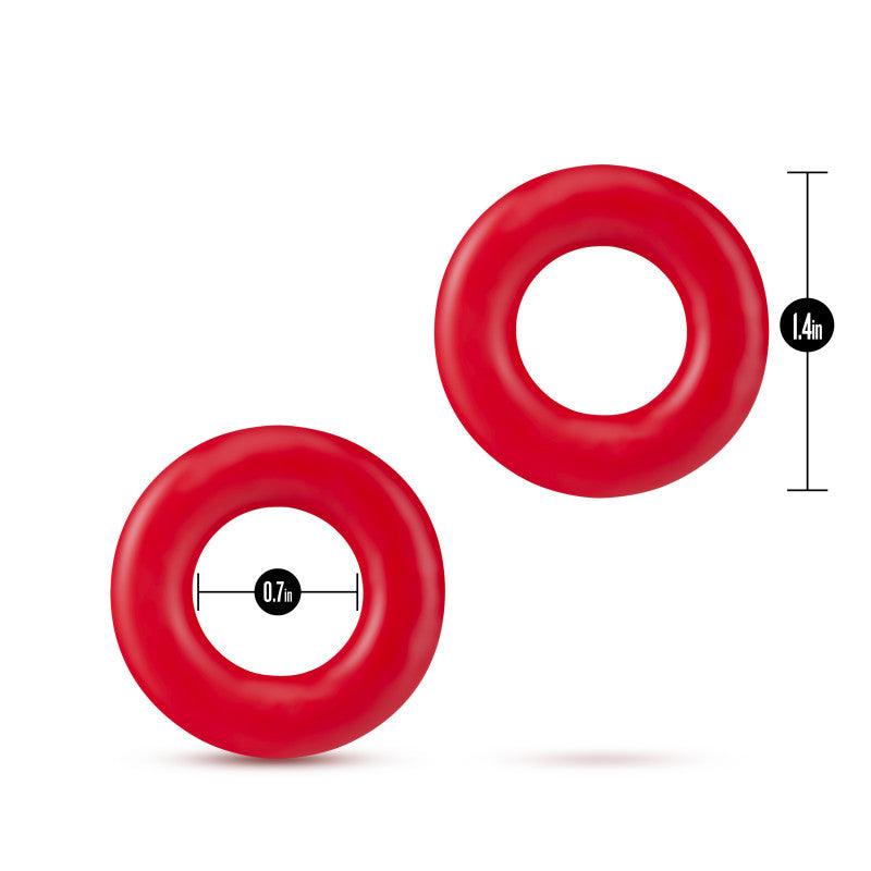 Stay Hard Donut Rings - Red Cock Rings - Set of 2 - BL-00898