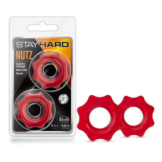 Stay Hard Nutz - Red Cock Rings - Set of 2 - BL-09998