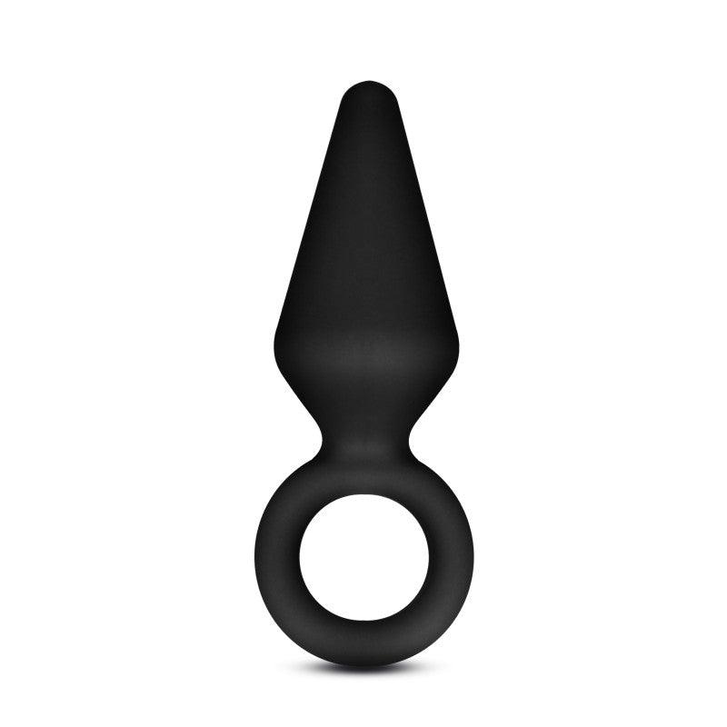 Anal Adventures Platinum Loop Plug - Small - Black 7.6 cm Butt Plug - BL-10785