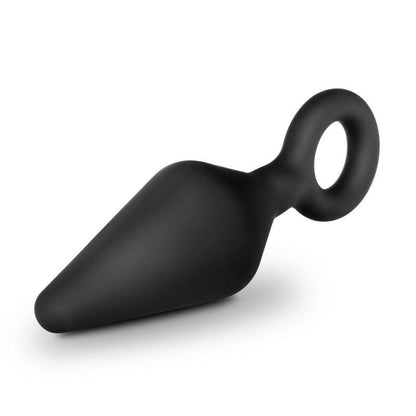 Anal Adventures Platinum Loop Plug - Small - Black 7.6 cm Butt Plug - BL-10785